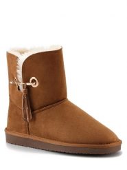 ISLAND BOOT Botki zimowe "Whale" w kolorze jasnobrązowym rozmiar: 36. Brązowe botki Island Boot, bez wzorów, z materiału, bez obcasa, bez zapięcia. Za 129.57 zł.