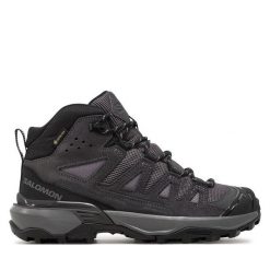 Trekkingi Salomon. Szare buty trekkingowe Salomon, z gore-texu, bez zapięcia. Za 589.99 zł.
