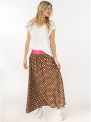 Zwillingsherz Spódnica "Dots Allover" w kolorze jasnobrązowym rozmiar: L/XL. Brązowe spódnice Zwillingsherz, na co dzień, l, bez wzorów, z wiskozy, maxi, proste. Za 104.99 zł.