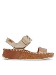 Pikolinos Sandały W1C-0709Clc1 Złoty. Żółte sandały Pikolinos, bez wzorów, ze skóry, bez obcasa, na płaskiej podeszwie, bez zapięcia. Za 339.99 zł.