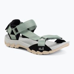 Sandały damskie Jack Wolfskin Ridge. Zielone sandały Jack Wolfskin, bez wzorów, z gumy, bez obcasa, bez zapięcia. Za 349.99 zł.