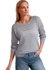 Heine Sweter w kolorze szarym rozmiar: 50. Szare swetry Heine, bez wzorów, bez ramiączek. Za 90.95 zł.