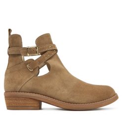 Botki TWINSET. Brązowe botki Twinset, bez wzorów, bez obcasa, na płaskiej podeszwie, bez zapięcia. Za 1,049.00 zł.