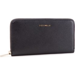 Duży Portfel Damski COCCINELLE - DW1 Metallic Saffiano E2 DW1 11 04 01 Noir 001. Czarne portfele Coccinelle, ze skóry. Za 599.90 zł.