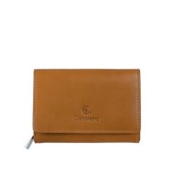 Damski portfel skórzany Canaletto z RFID – elegancja, funkcjonalność i bezpieczeństwo PD1225s108 RFID. Brązowe portfele bez wzorów, ze skóry. Za 170.00 zł.