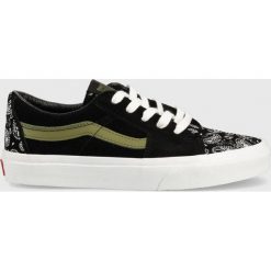 Vans tenisówki zamszowe SK8-Low damskie kolor czarny. Czarne trampki Vans, bez wzorów, z gumy, bez zapięcia. W wyprzedaży za 319.99 zł.