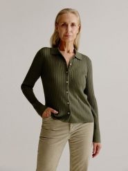 Josephine & Co Kardigan "Lila" w kolorze khaki rozmiar: M. Brązowe swetry Josephine & Co, m, bez wzorów, prążkowane, bez ramiączek. Za 173.99 zł.