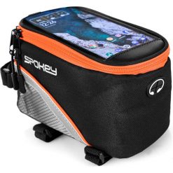 Torba rowerowa na ramę z etui na telefon Spokey DIEGO. Brązowe torebki klasyczne Spokey, bez wzorów, sportowe, bez dodatków. Za 52.99 zł.