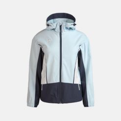 Lekka kurtka VENICE – regulowany kaptur, pas i kieszenie zapinane na zamek. Niebieskie kurtki IZAS, m, bez wzorów, z nylonu, bez kaptura. Za 486.91 zł.