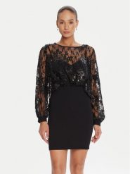 Rinascimento Sukienka koktajlowa CFC0125098003 Czarny Regular Fit. Czarne sukienki Rinascimento, xs, bez wzorów, z syntetyku, wizytowe, bez kołnierzyka, bez ramiączek. Za 529.99 zł.
