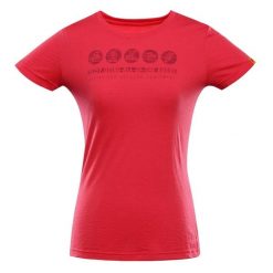 Koszulka damska z wełną merino Alpine Pro Woolena 3. Czerwone t-shirty sportowe Alpine Pro, l, bez wzorów, z materiału, bez ramiączek, do biegania. Za 279.00 zł.