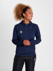 Damska bluza dresowa z kapturem Hummel Authentic Pl. Niebieskie bluzy z kapturem Hummel, s, bez wzorów, z dresówki, z kapturem, na fitness i siłownię. Za 284.00 zł.