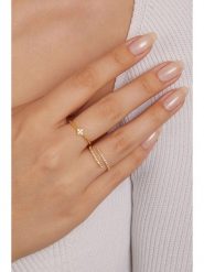 Heliophilia Pozłacane pierścionki (2 szt.) z cyrkoniami rozmiar: onesize. Żółte pierścionki Heliophilia, z cyrkonią, pozłacane. Za 60.99 zł.