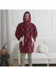 THE HOME DECO FACTORY Bluza w kolorze czerwono-szarym (produkt niespodzianka) rozmiar: onesize. Czerwone bluzy THE HOME DECO FACTORY, bez wzorów, bez ramiączek, z kapturem. Za 47.99 zł.