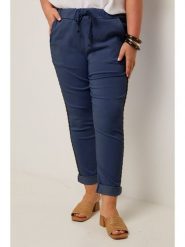 Curvy Lady Spodnie w kolorze granatowym rozmiar: 48/50. Niebieskie spodnie materiałowe Curvy Lady, z aplikacjami, z materiału, klasyczne, z standardowym stanem. Za 126.75 zł.