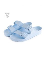 Avispas Klapki "Coachella" w kolorze błękitnym rozmiar: 36. Niebieskie klapki Avispas, bez wzorów, klasyczne, z otwartym noskiem, bez obcasa, bez zapięcia. Za 73.99 zł.