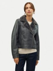 Vero Moda Kurtka z imitacji skóry Hailey 10250405 Szary Regular Fit. Szare kurtki Vero Moda, m, bez wzorów, ze skóry, bez kaptura. Za 179.99 zł.
