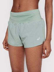 Asics Szorty sportowe Road 3.5 2012A835 Zielony Regular Fit. Zielone szorty sportowe ASICS, bez wzorów, z syntetyku, na fitness i siłownię. Za 169.99 zł.