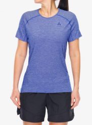 Koszulka do biegania damska Odlo X-Alp PW 115 T-Shirt Crew Neck S/S. Niebieskie t-shirty sportowe ODLO, l, bez wzorów, z materiału, bez ramiączek, do biegania. Za 324.49 zł.