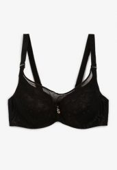 Czarny Elegancki Biustonosz Push Up z Odpinanymi Ramiączkami Ursa. Czarne biustonosze Renee, bez wzorów. W wyprzedaży za 35.99 zł.