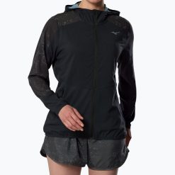 Kurtka do biegania damska Mizuno Active Alpha Hooded. Czarne kurtki do biegania Mizuno, bez wzorów, bez kaptura, do biegania. Za 349.99 zł.