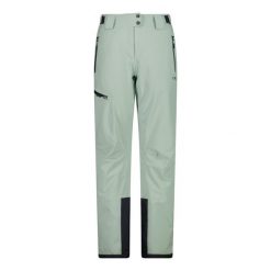 Spodnie narciarskie damskie CMP 34W3946. Zielone spodnie narciarskie CMP, bez wzorów, narciarskie. Za 439.99 zł.