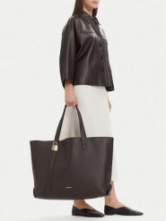 GINO ROSSI Torebka CEO-MAYA-KY176 Brązowy ciemny. Brązowe shopper bag Gino Rossi, bez wzorów, ze skóry, bez dodatków. Za 329.99 zł.
