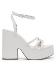 JENNY Sandały KITTY LS5475-04 Biały. Białe sandały Jenny, bez wzorów, z syntetyku, bez obcasa, na słupku, bez zapięcia. Za 189.99 zł.