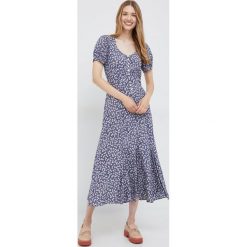 Polo Ralph Lauren sukienka kolor granatowy maxi rozkloszowana. Niebieskie sukienki Polo Ralph Lauren, bez wzorów, bez kołnierzyka, bez ramiączek, maxi, rozkloszowane. W wyprzedaży za 839.99 zł.