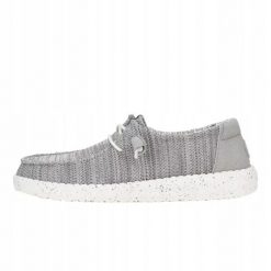 HEYDUDE Damskie Mokasyny Wendy Stretch Sox. Szare mokasyny Hey dude, bez wzorów, z materiału. Za 259.00 zł.