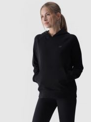 4F Bluza dresowa nierozpinana z kapturem damska - czarna L. Czarne bluzy z kapturem 4f, l, bez wzorów, z bawełny, z kapturem. W wyprzedaży za 99.99 zł.