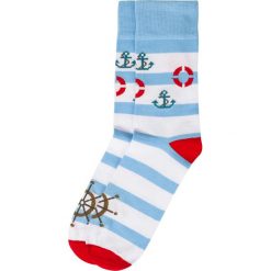 Skarpetki Bobby Sox - Ahoj Kapitanie BS3. Niebieskie skarpetki Bobby Sox - skarpetki, bez wzorów, z bawełny. W wyprzedaży za 18.00 zł.