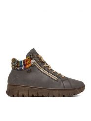 Rieker Trzewiki CEO-N1305-45 Granatowy. Niebieskie botki Rieker, bez wzorów, ze skóry, bez obcasa, na płaskiej podeszwie, bez zapięcia. Za 449.99 zł.