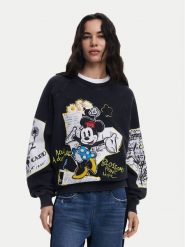 Desigual Bluza Minnie 25SWSK25 Czarny Regular Fit. Czarne bluzy Desigual, s, bez wzorów, z bawełny, bez kaptura. Za 339.99 zł.