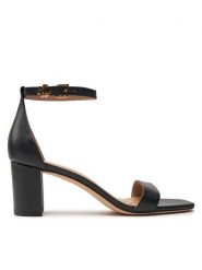 Lauren Ralph Lauren Sandały 802927949001 Czarny. Czarne sandały Lauren Ralph Lauren, bez wzorów, ze skóry, bez obcasa, na słupku, bez zapięcia. Za 669.99 zł.