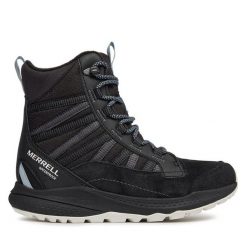 Śniegowce Merrell. Czarne śniegowce Merrell, bez wzorów, bez zapięcia. Za 799.99 zł.