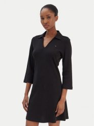 Tommy Hilfiger Sukienka codzienna Modern Cody WW0WW47868 Czarny Regular Fit. Czarne sukienki Tommy Hilfiger, na co dzień, xl, bez wzorów, z bawełny, bez kołnierzyka, bez ramiączek, proste. Za 539.99 zł.