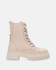 BEŻOWE WORKERY ZE SKÓRY NATURALNEJ B084 BEIGE. Brązowe botki Venezia, bez wzorów, ze skóry, bez obcasa, bez zapięcia. Za 289.00 zł.