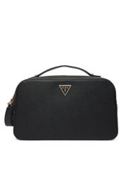Guess Kosmetyczka PW7557 P6136 Czarny. Czarne torebki klasyczne Guess, z aplikacjami, ze skóry, bez dodatków. Za 269.99 zł.