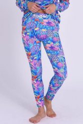 Legginsy termoaktywne – Jak wysokie? Damskie. Niebieskie legginsy OOSC, bez wzorów, z materiału, długie. Za 269.99 zł.