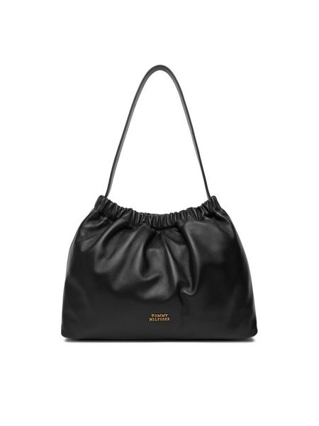 Tommy Hilfiger Torebka Soft Leather Shoulder Bag AW0AW18307 Czarny. Czarne torebki klasyczne Tommy Hilfiger, bez wzorów, ze skóry, bez dodatków. Za 849.99 zł.