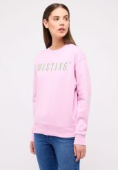 DAMSKA BLUZA MUSTANG LOGO Aberdeen Pink Lavender 1014960 8070. Niebieskie bluzy Mustang, l, bez wzorów, bez kaptura. Za 219.99 zł.