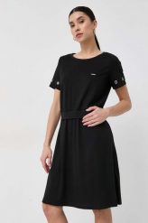 Liu Jo sukienka kolor czarny mini prosta. Czarne sukienki Liu Jo, na co dzień, l, bez wzorów, bez kołnierzyka, bez ramiączek, mini, proste. Za 799.99 zł.
