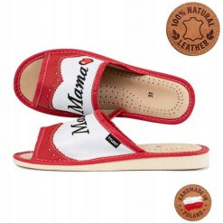 Kapcie kempingowe damskie Tylbut TYL0123 ze skóry naturalnej domowe. Kapcie OEM, z aplikacjami, z materiału. Za 54.00 zł.