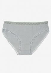 Jasnoniebieskie Bawełniane Majtki Figi Ozdobione Koronką Talirella. Niebieskie figi Born2be, bez wzorów, z bawełny. Za 4.99 zł.