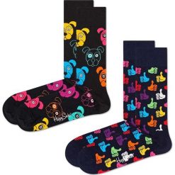 Happy Socks skarpetki 2-Pack damskie. Skarpetki Happy Socks, bez wzorów, z bawełny. W wyprzedaży za 57.99 zł.