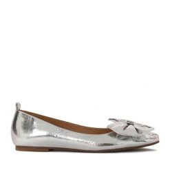 Baleriny Kazar. Szare baleriny Kazar, bez wzorów, ze lnu, bez obcasa, bez zapięcia. Za 349.00 zł.