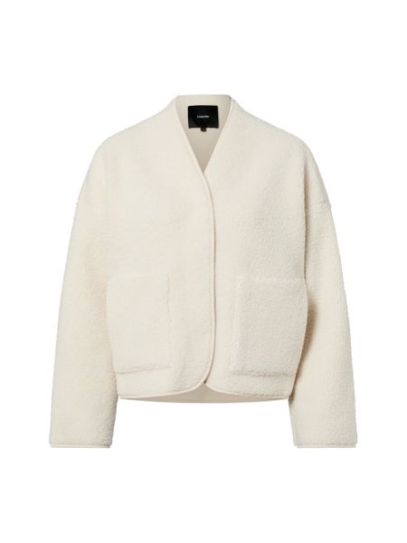 Someday Damska kurtka z pluszowym futerkiem - detal Uteddy Kobiety Sztuczne włókno biały jednolity, 40. Białe kurtki someday., bez wzorów, z materiału, bez kaptura. Za 449.95 zł.