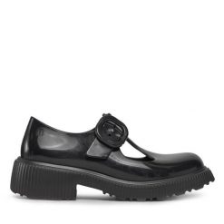Półbuty Melissa. Czarne półbuty wsuwane Melissa, bez wzorów, bez obcasa, na płaskiej podeszwie. Za 289.99 zł.