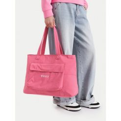 Torebka Roxy. Czerwone shopper bag Roxy, bez wzorów, bez dodatków. Za 79.99 zł.